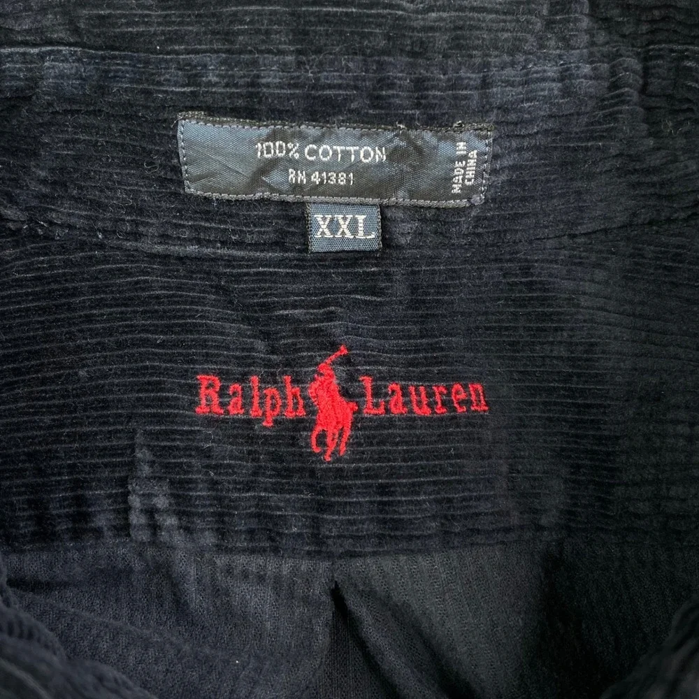Polo Ralph Lauren Button Down Mens XXL Navy‎ Blue Corduroy The Blaire Shirt